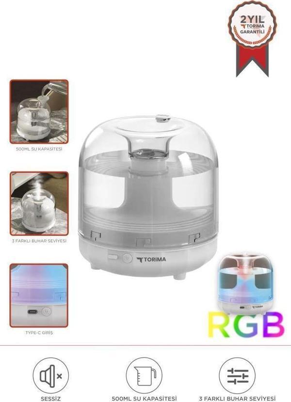 Torima X5 Beyaz Humidifier Hava Nemlendirici Aroma Terapili Buhar Makinesi - Image 1