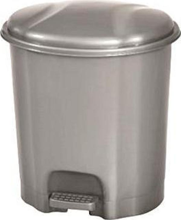 Motek Elit Pedallı Plastik Çöp Kovası İç Kovalı 12 LT Gümüş Gri - Image 1