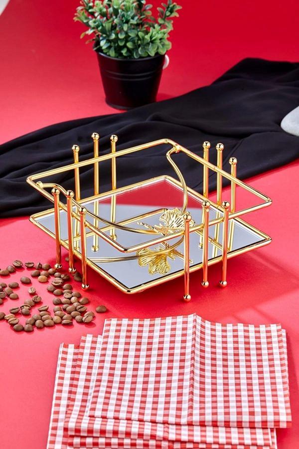 Best Hırdavat Kelebek Model Aynalı Peçetelik Paslanmaz Çelik Lüks Peçete Kutusu - Image 1