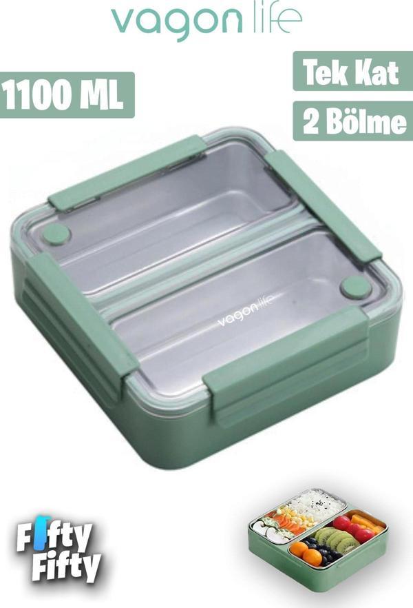 Vagonlife Lunch Box 1100 ML (Sızdırmaz,Karışmaz 2 Bölmeli) Yeni Nesil Sefer Tası -FFLBOX9807 - Image 1