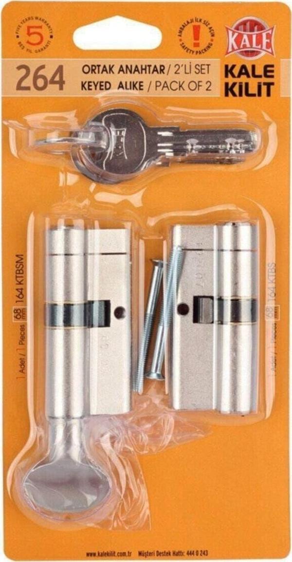 Kale 264 Ikili Sistem Tuzaklı Barel Çelik Kapı Kilidi Silindir 68 Mm - Image 1