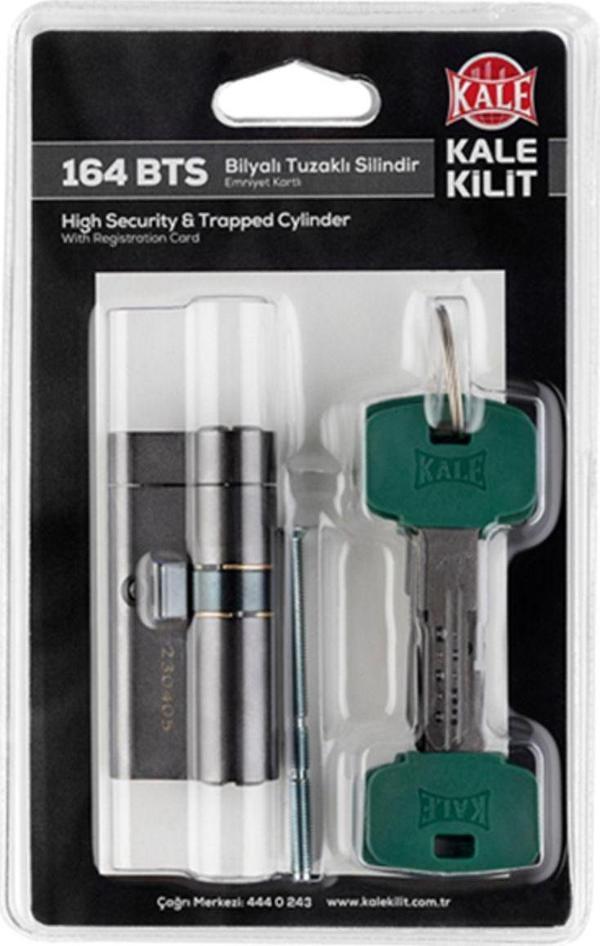 Kale Kilit Bilyalı Tuzaklı - Plastik Yeşil Kafalı 5 Anahtarlı-Blisterlı-Antrasit - 68Mm (26+10+32) - Image 1