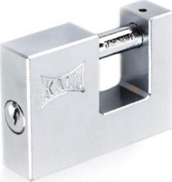 Kale Kilit Yatay Çelik Sürgülü Asma Kilit Pirinç Üzeri Nikel Kaplamalı 60Mm Kd001/50/160 - Image 1