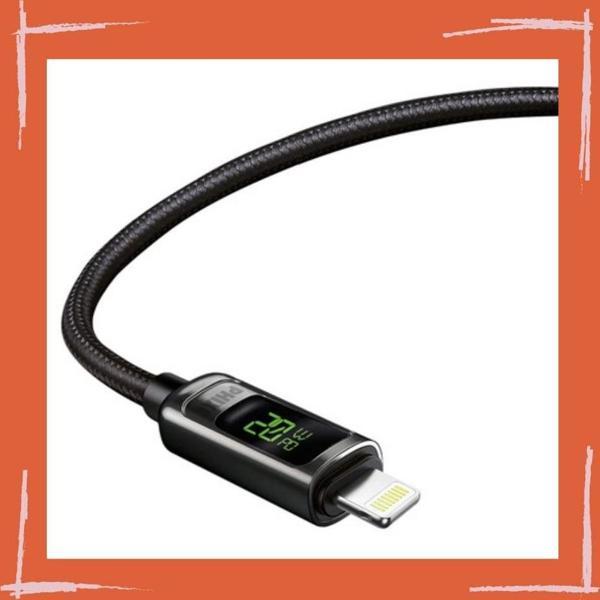 20W LCD EKRANLI HASIR ÖRGÜ VE GÜÇLENDİRİLMİŞ METAL BAŞLIKLI TYPE-C TO LİGHTNİNG HIZLI ŞARJ VE DATA K - Image 1