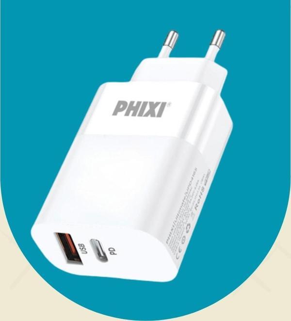 Phixi Ultimate UPD4165 65W GaN Teknolojili PD Çift Çıkışlı 5.0A Hızlı Şarj Adaptörü - Image 1