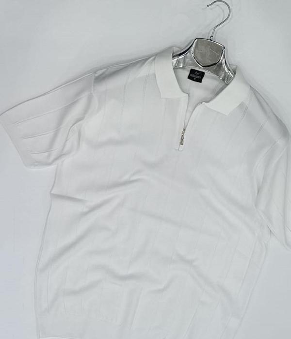 Turbulance Polo Yaka Kısa Kol Fermuarlı Erkek Triko Tişört - Image 1