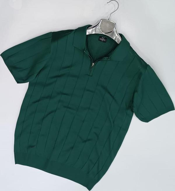 Turbulance Polo Yaka Kısa Kol Fermuarlı Erkek Triko Tişört - Image 1