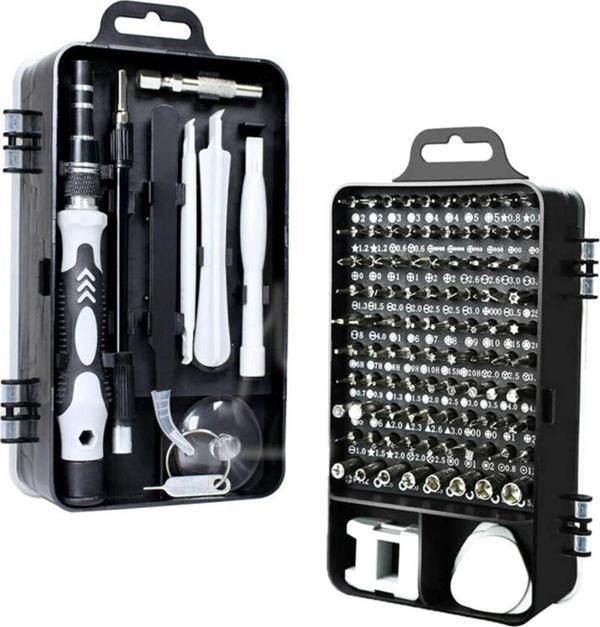  BUFFER® Hassas Tornavida Seti Bilgisayar Pc Telefon Onarım Aracı Seti Manyetik 115 in 1 Tornavida S - Image 1