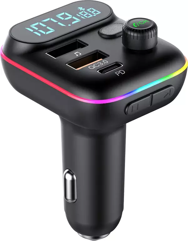 RGB Işıklı Bluetooth FM Transmitter QC3.0 PD 20W Hızlı Şarjlı Car MP3 Çalar USB Destekli - Image 1