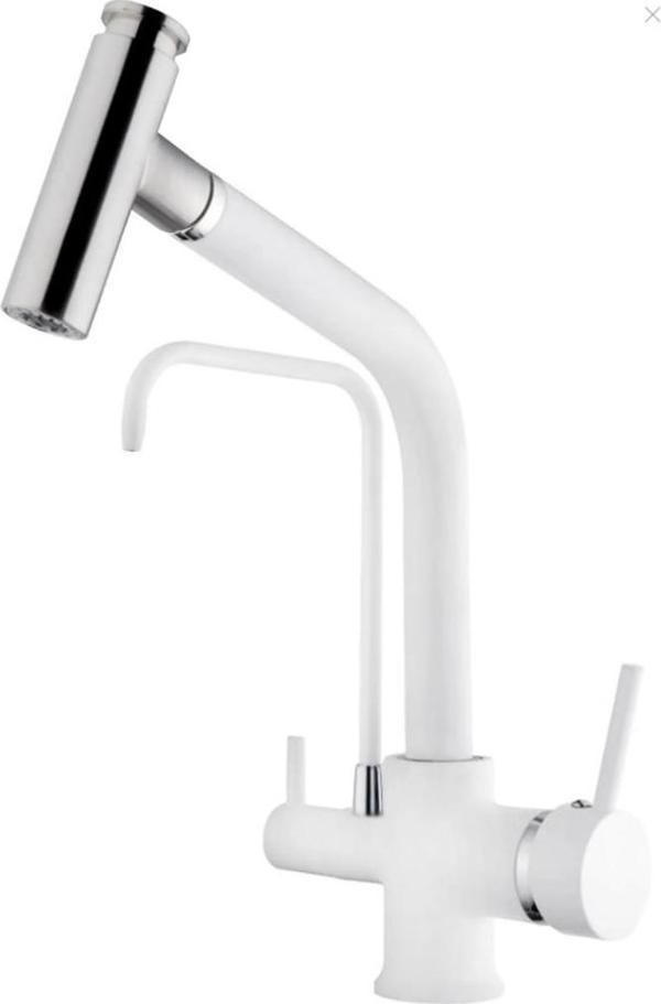 Venita Beyaz Spiralli Arıtmalı Mutfak Batarya Çift Fonksiyonlu - Image 1