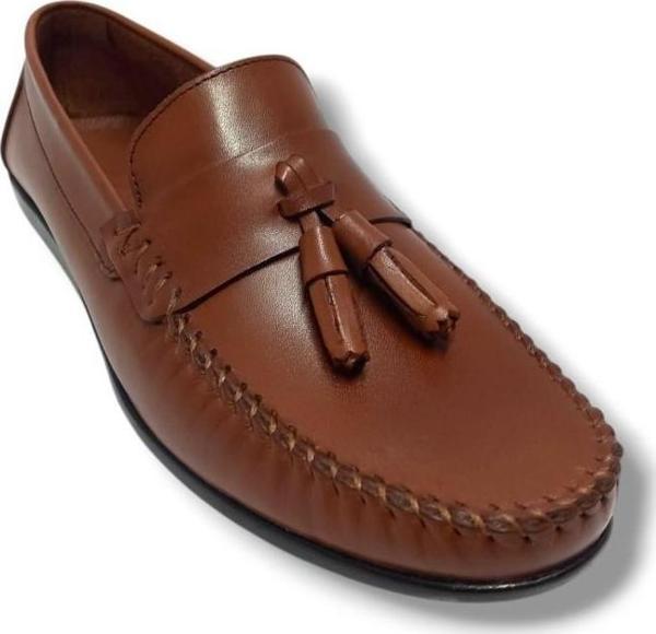 Cakgo 323-25 Hakiki Deri Fiyonk Püsküllü Loafer Erkek Ayakkabı - Image 1
