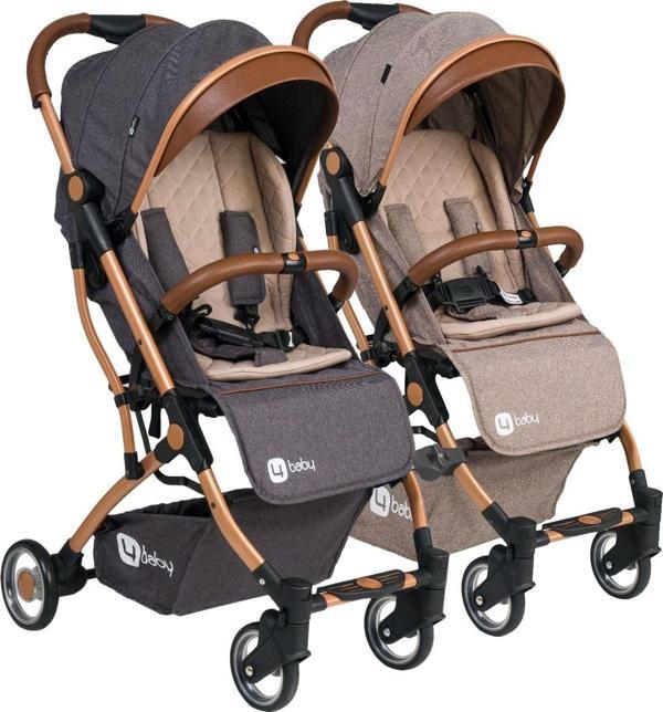 4 Baby Ikiz Gold Kabin Bebek Arabası - Image 1