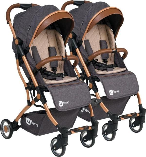Mimma Baby Dron Ikiz Kabin Bebek Arabası Antrasit - Image 1
