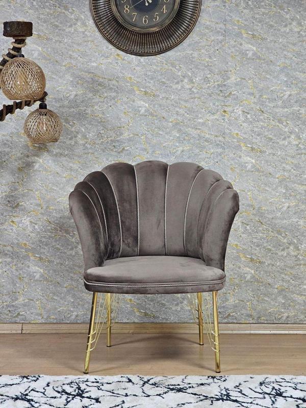 Tekli Gold Kaplama Tel Ayak Papatya Çay Seti Koltuk Takımı , Balkon, Salon, Ofis, Cafe Koltuk Takımı KAHVERENGİ Renk Tek Ebat Beden - Image 1