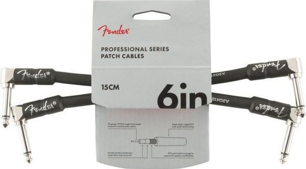 Fender Professional 2li Paket L/L Uçlu 15cm Siyah Patch Kablosu - Image 1