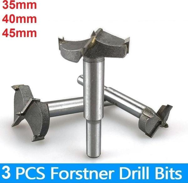 Depolife Ahşap Delme Panç Seti 35Mm 40Mm 45Mm 3Lü Karot Set Matkap Freze Ucu Menteşe - Image 1