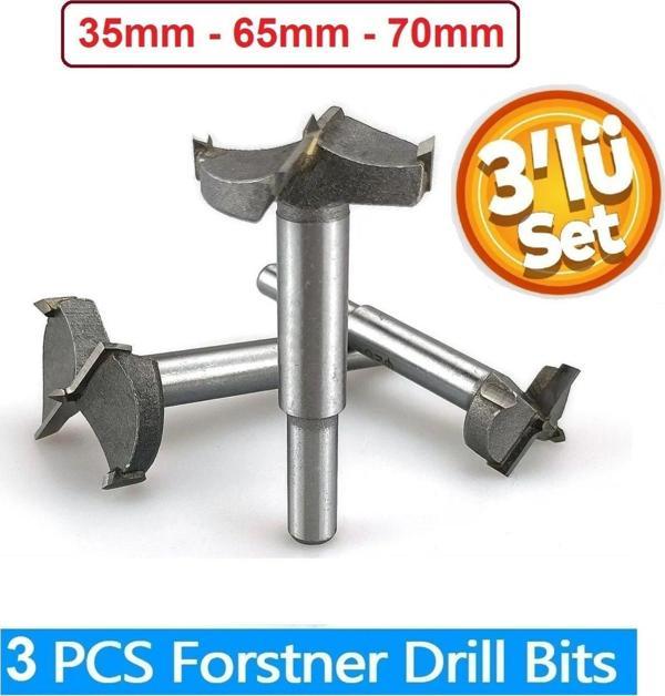 Depolife Ahşap Delme Panç Seti 35Mm 65Mm 70Mm 3Lü Karot Set Matkap Freze Ucu Menteşe - Image 1
