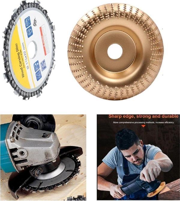 Depolife Ahşap Törpü Eğe Disk Ve Zincirli Testere Oval Oyma Açılı Taşlama Aşındırma Oyma Şekillendirme Set - Image 1