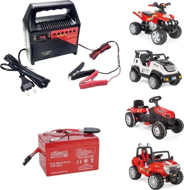 Depolife Akü Şarj Cihazı 6 Amp Pilsan Traktör Akülü Atv Araba Jeep 12 Volt 6 Volt Akü Şarj Cihazı Şarz Aleti - Image 1