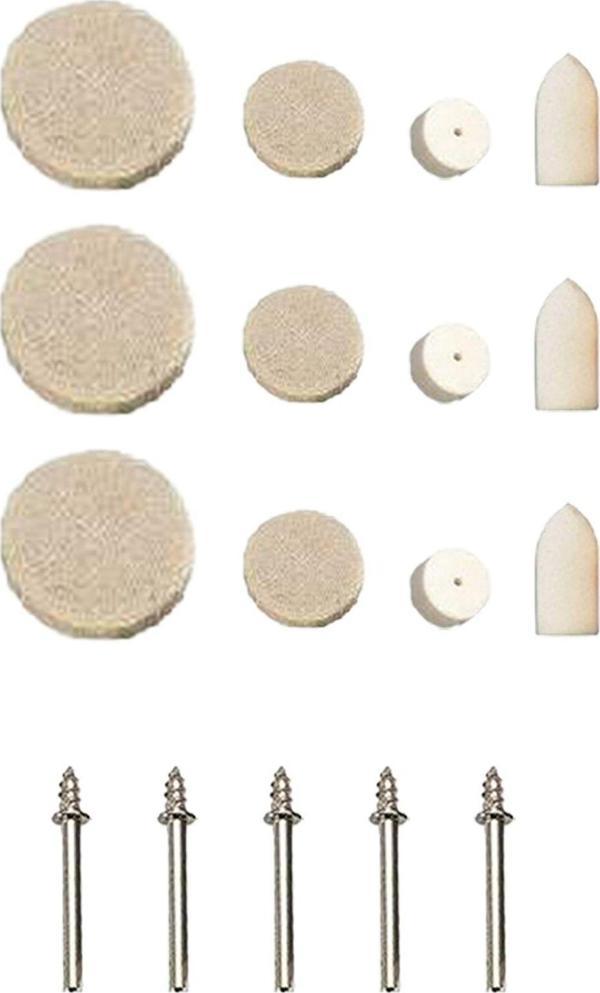 Depolife Dremel Vb. Uyumlu 17 Parça Keçe Mandren Seti - Image 1