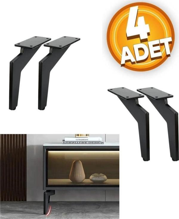 Depolife Laser Kesim Mobilya Ayağı Ağır Mobilya Ayağı Koltuk Ayağı Pabuçlu Güçlü Ayak Seti 4 Adet - Image 1