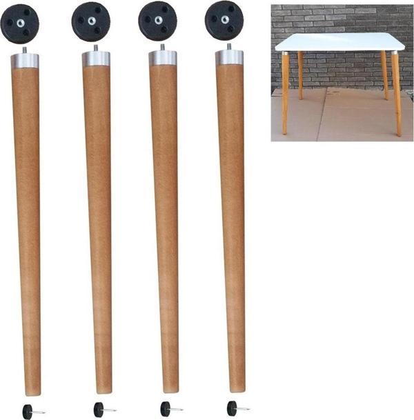 Depolife Masif Gürgen Konik Ahşap Ayak M8 Vidalı Ve Montaj Aparatlı Açılı Tabla Masa Ayağı - Image 1