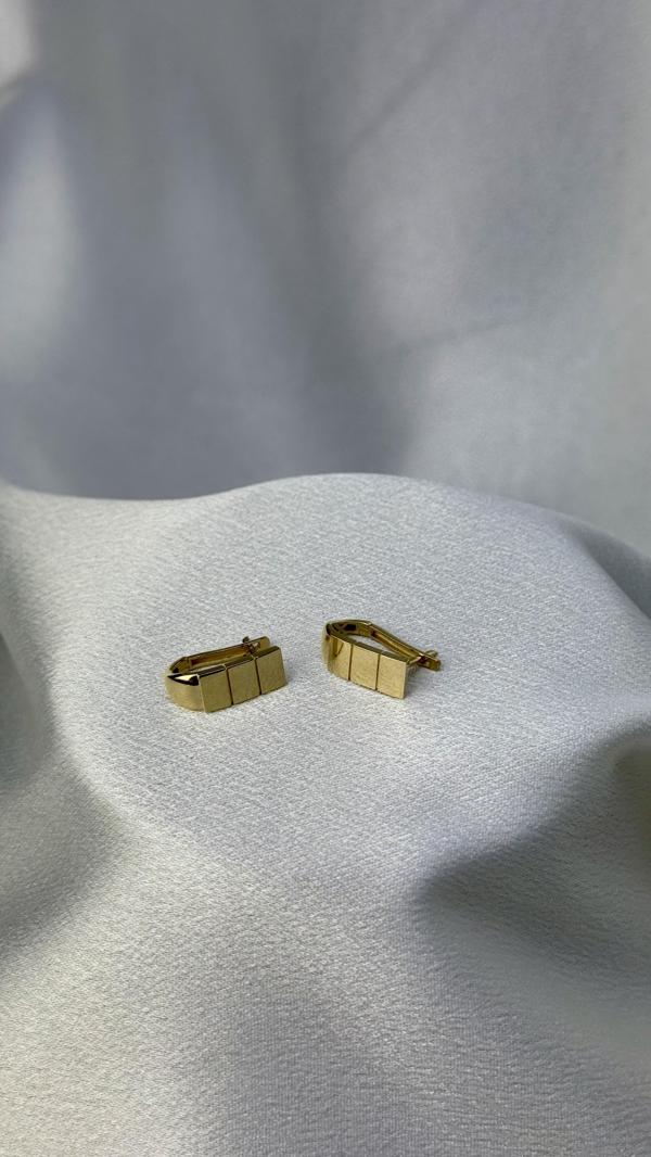 Aynalı J Model Altın Küpe - Image 1