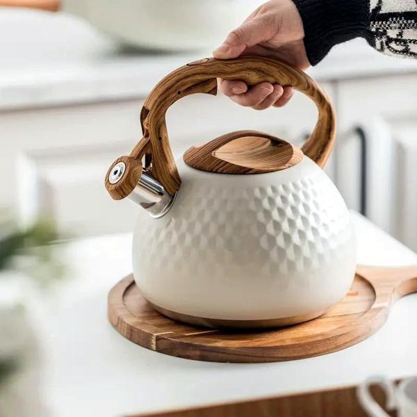 Valkyrie Modern Tasarım Düdüklü Kettle 3L Paslanmaz Çelik Ergonomik Su Isıtıcı Çaydanlık Islıklı - Image 1