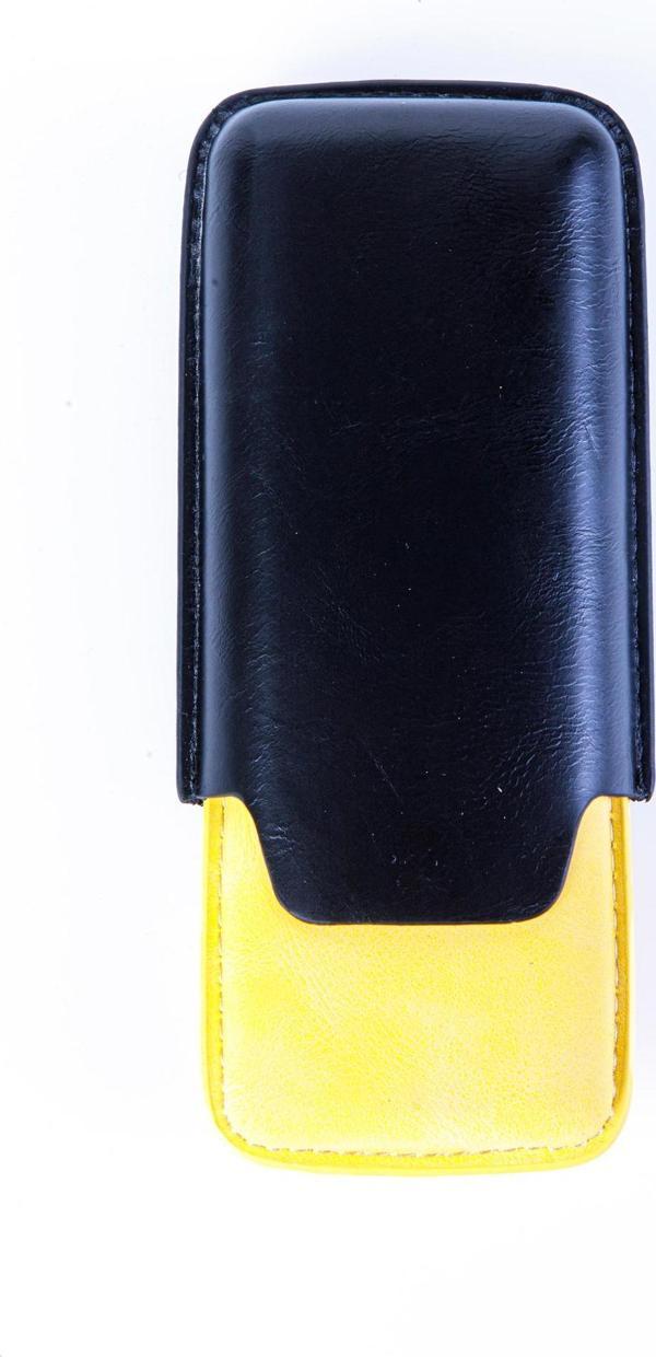 Cohiba Sarı-Siyah İkili Deri Puro Kılıfı - Image 1