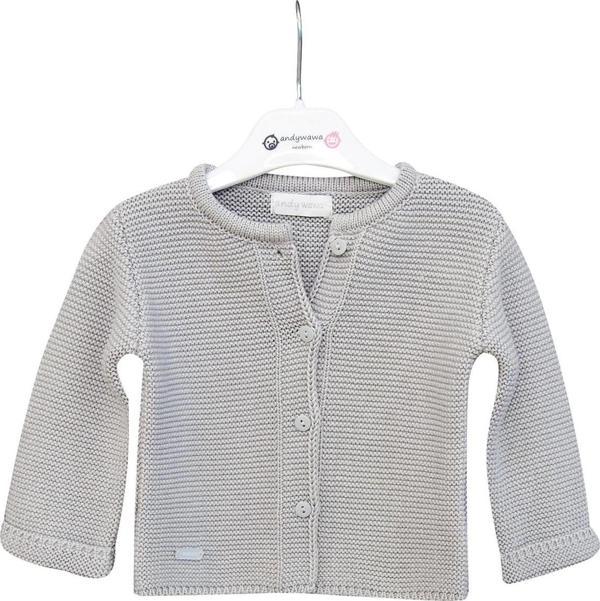 Andywawa AC24333 Basic Bebe Ceket Grey Melange - Image 1