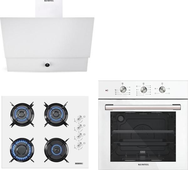 Kumtel Kristal Beyaz Cam Ankastre Set - Image 1