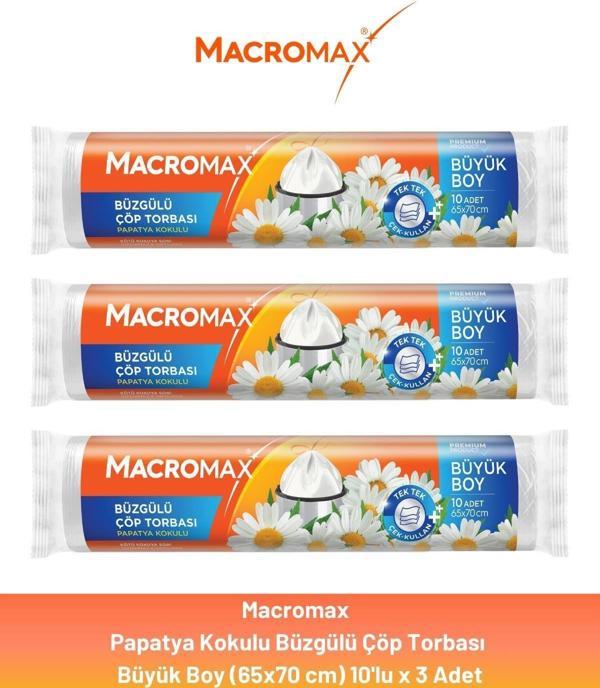 Macromax Büzgülü Papatya Çöp Torbası Büyük Boy 10'lu x 3 Adet - Image 1
