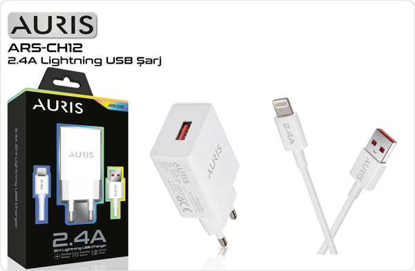 Auris CH12 Ligtning Set 2.4A Şarj Aleti - Image 1