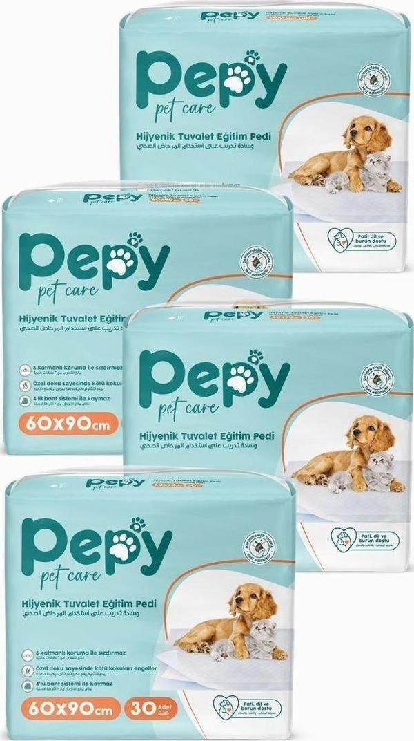 60x90 Hijyenik Tuvalet Eğitim Pedi 30'lu 4 Paket 120 Adet - Image 1