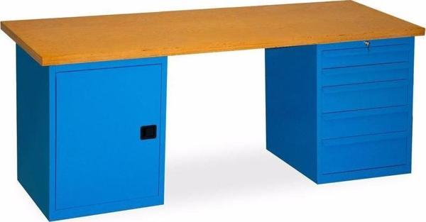 2.1 Metre Çalışma Tezgahı 5 Çekmeceli Dolaplı İE.CCT.21.5 - Image 1