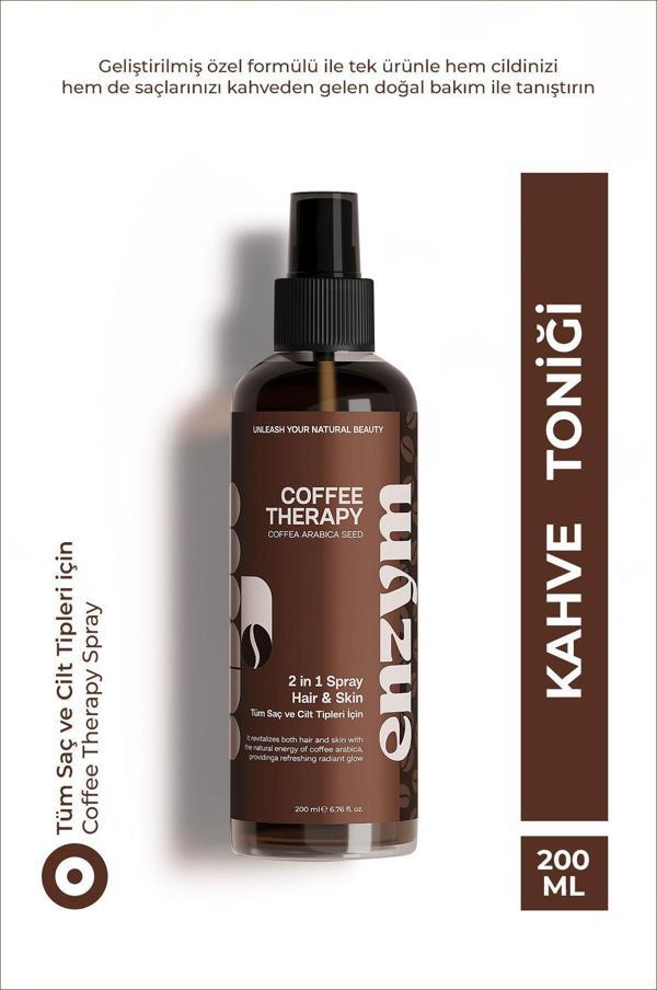 Enzym Cosmetics Doğal Kahve Toniği Saç (dökülme karşıtı, onarıcı) ve Cilt Bakımı (ton eşitleme, antioksidan) 200 ml - Image 1
