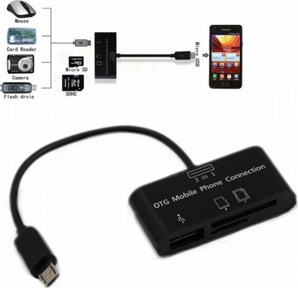 Anunnaki Micro Usb 3 In 1 Sd Tf Kart Okuyucu Otg Veri Aktarıcı - Image 1