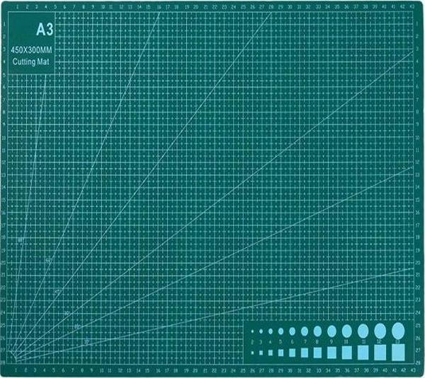 Kağıt Kesme Matı A3 Boy Kaliteli Profesyonel Hobi Taşınılabilir Kesim Matı Seti Yeşil - Image 1