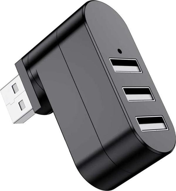  3 Bağlantı Noktalı 90/180 Derece Dönebilir USB 2.0 Çoklayıcı Hub Taşınılabilir Bilgisayarlar İçin - Image 1
