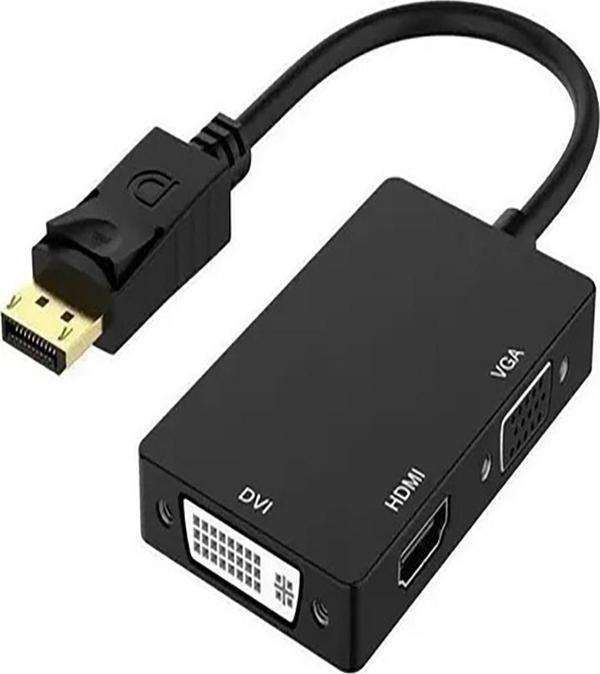 Çok İşlevli Displayport Dp - HDMI/DVI/VGA Erkek - Dişi 3'ü 1 arada Adaptör Dönüştürücü - Image 1