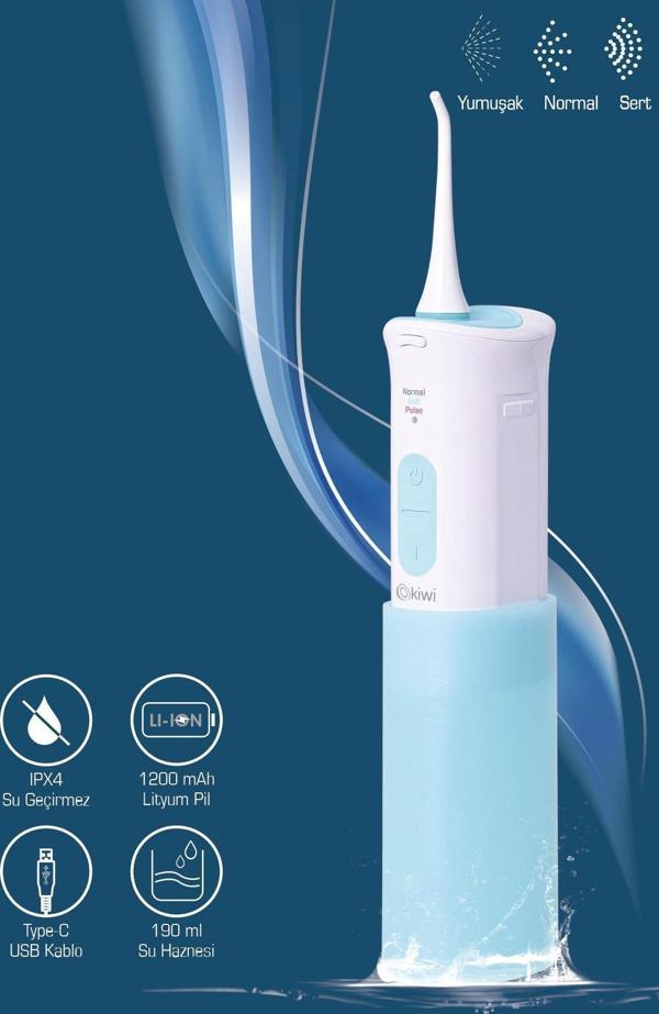 Ktb-6050 Taşınabilir Ağız Duşu Şarj Edilebilir Diş Protez Bakım Ve Ağız Duşu-Mavi - Image 1