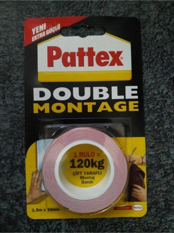 Pattex Çift Taraflı Montaj Bandı 120 Kg.-1,5 M. - Süper Güçlü Yapıştırıcı - Image 1