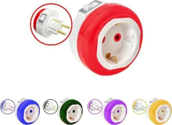 Fetih Elektrik Prizli Gece Lambası Led Anahtarlı Topraklı - Fetih 99-04 (Kırmızı) - Image 1
