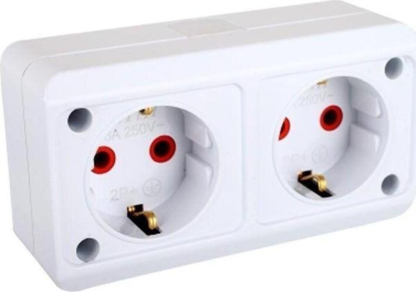 Fetih Priz İkili Topraklı Sıva Üstü Yakut Fetih 850-00-23 - Image 1