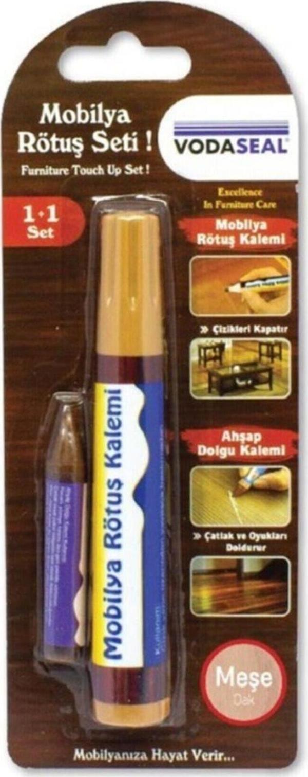 Vodaseal Mobilya Rötuş Seti Ahşap Dolgu Kalemi Çizik Çatlak Kapatıcı Kalem Meşe - Image 1