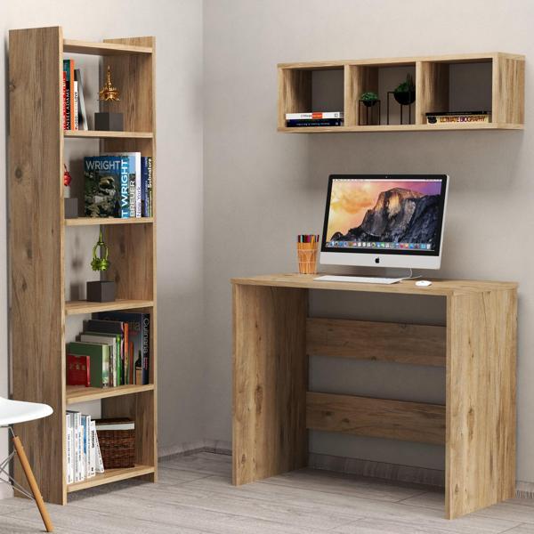 Çalışma Masası Raflı Kitaplıklı Çam - CLM0302 - Image 1