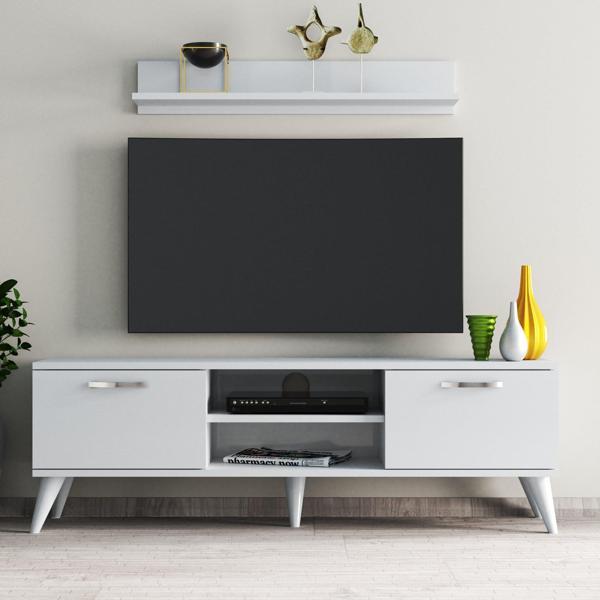 Safir 138 lik L Raflı Tv Ünitesi Beyaz - TVU0401 - Image 1