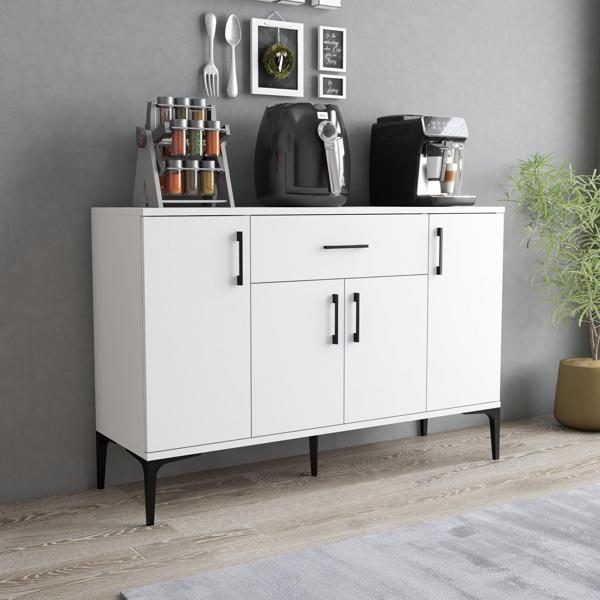 Tanmob MDL0301 Alt Çok Amaçlı Dolap 4 Kapaklı Çekmeceli Mutfak Dolabı Beyaz - Image 1