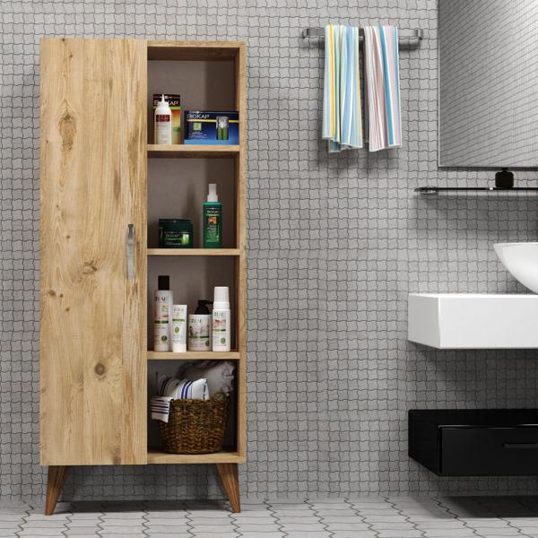 Star Tek Kapılı 4Raflı Çok Amaçlı Dolap Çam- BDL0202 - Image 1