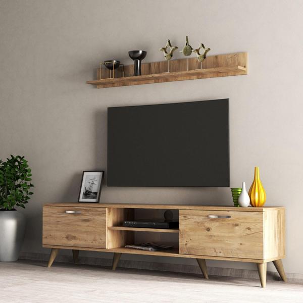 Mega 180 lik L Raflı Tv Ünitesi Çam - TVU0102 - Image 1